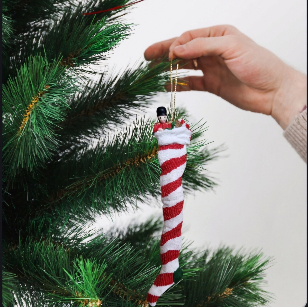 Vintage Christmas Toy Long Stocking Ornament - Picture 4 of 7